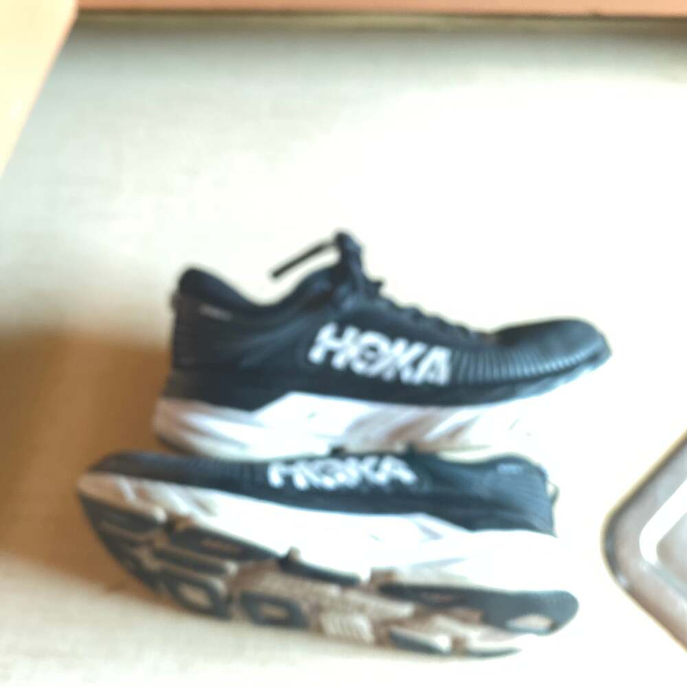 HOKA Men's Clifton Edge Running Shoes in Black/White